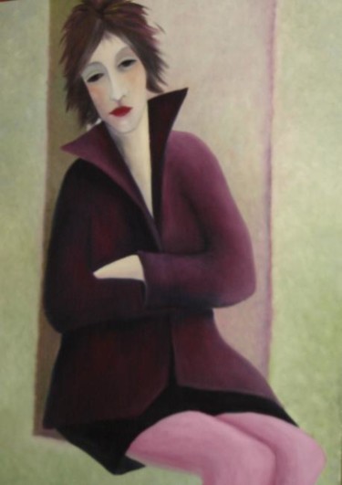 Attente Peinture intitulée "Attente" par Leriche, Œuvre d'art originale, Huile