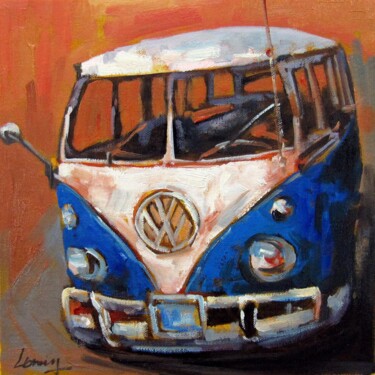 Painting titled "Car #003" by Lermay Chang, Original Artwork, Oil Mounted on Wood Stretcher frame