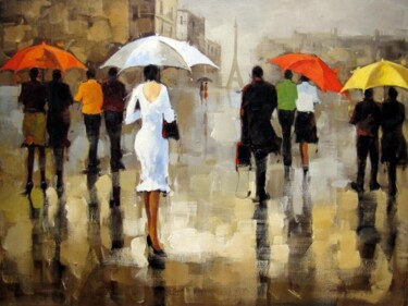 Painting titled "Umbrella #005" by Lermay Chang, Original Artwork, Oil