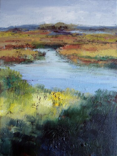 Painting titled "Landscape on board…" by Lermay Chang, Original Artwork, Oil