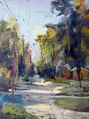 Painting titled "Landscape on board…" by Lermay Chang, Original Artwork, Oil