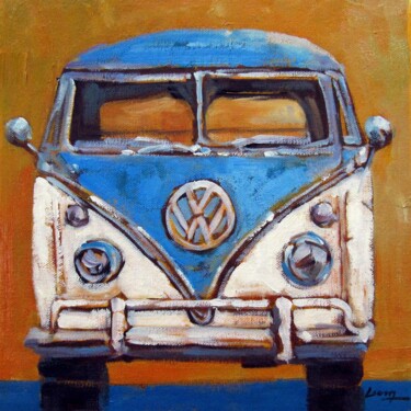 Painting titled "Car 006" by Lermay Chang, Original Artwork, Oil Mounted on Wood Stretcher frame