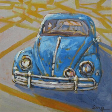 Painting titled "Car 008" by Lermay Chang, Original Artwork, Oil Mounted on Wood Stretcher frame