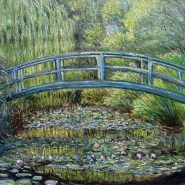 Painting titled "Claude Monet #502 (…" by Lermay Chang, Original Artwork, Oil Mounted on Wood Stretcher frame