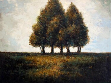 Painting titled "Trees #502" by Lermay Chang, Original Artwork, Oil