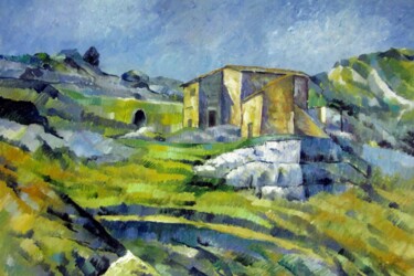 「Paul Cezanne #009 (…」というタイトルの絵画 Lermay Changによって, オリジナルのアートワーク, オイル ウッドストレッチャーフレームにマウント