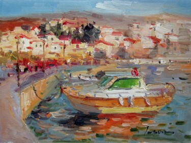 Painting titled "Seaside 121" by Lermay Chang, Original Artwork, Oil Mounted on Wood Stretcher frame