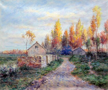 Pintura intitulada "Monet style D004" por Lermay Chang, Obras de arte originais, Óleo Montado em Armação em madeira