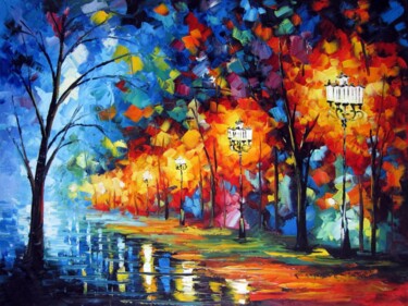 Картина под названием "Romantic night 306" - Lermay Chang, Подлинное произведение искусства, Масло