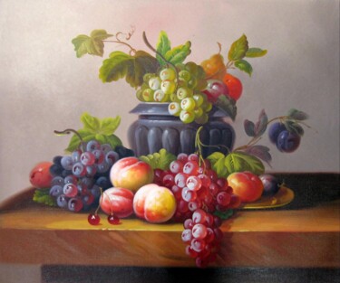 Painting titled "Fruit 042" by Lermay Chang, Original Artwork, Oil Mounted on Wood Stretcher frame