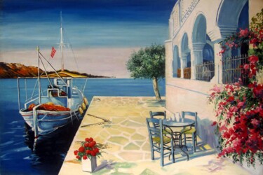 Картина под названием "Seaside 201" - Lermay Chang, Подлинное произведение искусства, Масло Установлен на Деревянная рама дл…