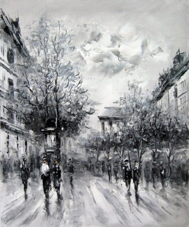 Painting titled "Paris 417" by Lermay Chang, Original Artwork, Oil Mounted on Wood Stretcher frame