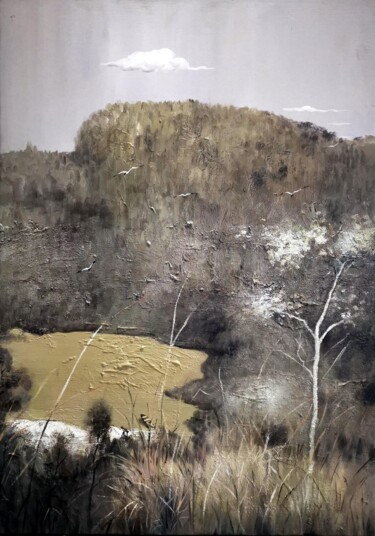 Картина под названием "Hill 101D" - Lermay Chang, Подлинное произведение искусства, Акрил Установлен на Деревянная рама для…