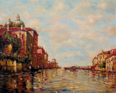 Painting titled "Venice 518" by Lermay Chang, Original Artwork, Oil Mounted on Wood Stretcher frame