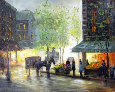 Painting titled "London 201" by Lermay Chang, Original Artwork, Oil Mounted on Wood Stretcher frame