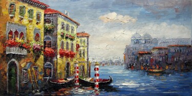 Painting titled "Venice 421" by Lermay Chang, Original Artwork, Oil Mounted on Wood Stretcher frame