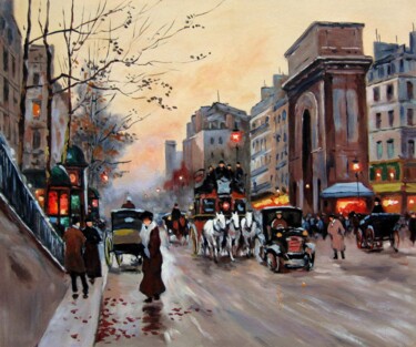 Painting titled "Paris 124" by Lermay Chang, Original Artwork, Oil Mounted on Wood Stretcher frame