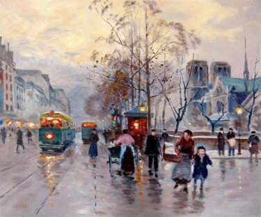 Peinture intitulée "Paris 903D" par Lermay Chang, Œuvre d'art originale, Huile