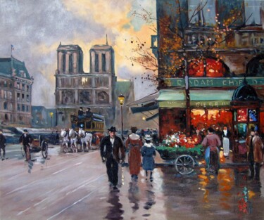Painting titled "Paris 904D" by Lermay Chang, Original Artwork, Oil