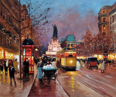 Картина под названием "Paris 913D" - Lermay Chang, Подлинное произведение искусства, Масло