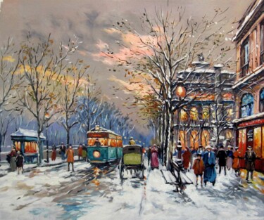 Peinture intitulée "Paris 930D" par Lermay Chang, Œuvre d'art originale, Huile