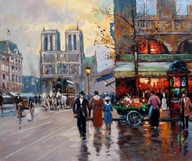 Peinture intitulée "Paris 932D" par Lermay Chang, Œuvre d'art originale, Huile