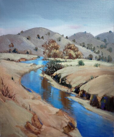 Картина под названием "Creek 001D" - Lermay Chang, Подлинное произведение искусства, Масло Установлен на Деревянная рама для…