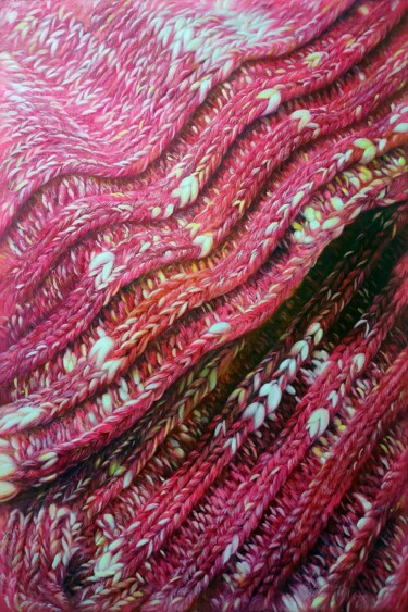 Картина под названием "Knit Sweater 01D" - Lermay Chang, Подлинное произведение искусства, Масло Установлен на Деревянная ра…
