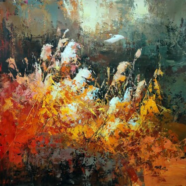 Painting titled "landscape 16D" by Lermay Chang, Original Artwork, Oil Mounted on Wood Stretcher frame