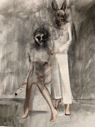 Картина под названием "Если это сон, я без…" - Валерия Барыкина, Подлинное произведение искусства, Гуашь