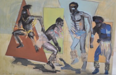 Malerei mit dem Titel "SANS TITRE 1" von Jean-Michel Leroux, Original-Kunstwerk, Acryl Auf Andere starre Platte montiert