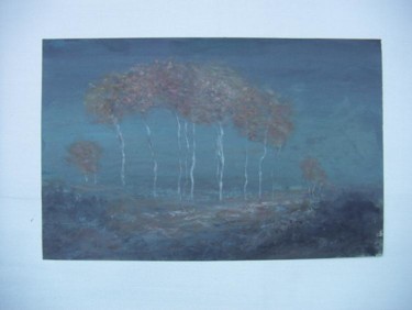 Peinture intitulée "bouleau dans le ciel" par Marc Lerude, Œuvre d'art originale