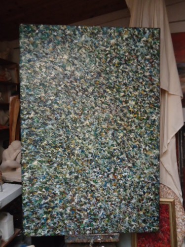 Peinture intitulée "hierophane bleue" par Marc Lerude, Œuvre d'art originale