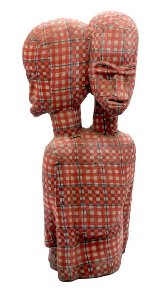 Skulptur mit dem Titel "Gilli" von Les Jumeaux Ouattara, Original-Kunstwerk, Holz