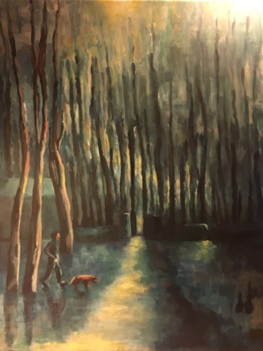 Peinture intitulée "foret-bleue.jpg" par Andrée, Œuvre d'art originale, Acrylique