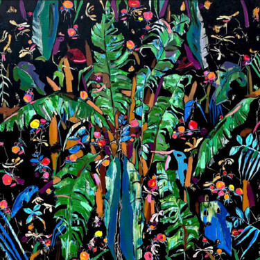 Peinture intitulée "FLORA part 1 - larg…" par Les Panchyshyn, Œuvre d'art originale, Huile Monté sur Châssis en bois