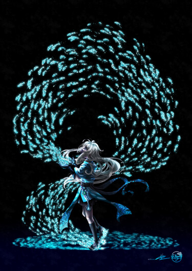 Arte digitale intitolato "Yukino" da Les Pinceaux De La Vigne, Opera d'arte originale, Lavoro digitale 2D