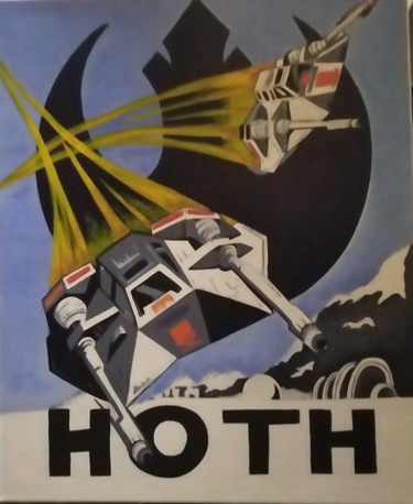 Painting titled "HOTH - STAR WARS" by Les Pinceaux De Marie, Original Artwork, Acrylic