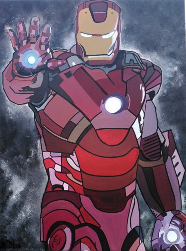 Картина под названием "Iron man" - Les Pinceaux De Marie, Подлинное произведение искусства, Акрил