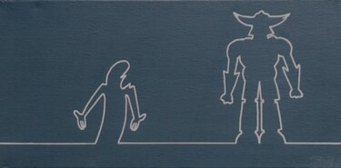 Peinture intitulée "La Linéa & Goldorak…" par Les Pinceaux De Marie, Œuvre d'art originale, Acrylique Monté sur Châssis en b…