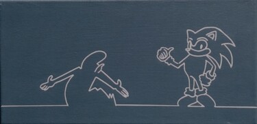 Peinture intitulée "La Linéa & Sonic 20…" par Les Pinceaux De Marie, Œuvre d'art originale, Acrylique Monté sur Châssis en b…