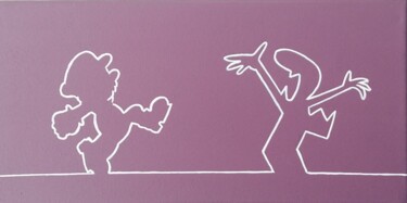 Peinture intitulée "La linéa & Mario Br…" par Les Pinceaux De Marie, Œuvre d'art originale, Acrylique Monté sur Châssis en b…