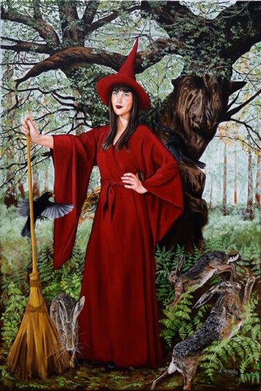 Картина под названием "“And the forest wil…" - Les Venola, Подлинное произведение искусства, Масло