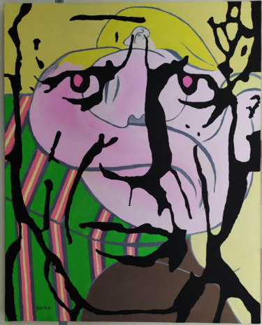 Painting titled "Picasso Femme aux c…" by Raymond (Herka) Koelblen, Original Artwork, Acrylic