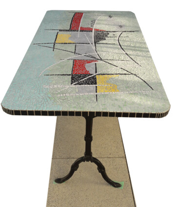 Design intitolato "Table mosaique oeuv…" da Raymond (Herka) Koelblen, Opera d'arte originale, Mobili