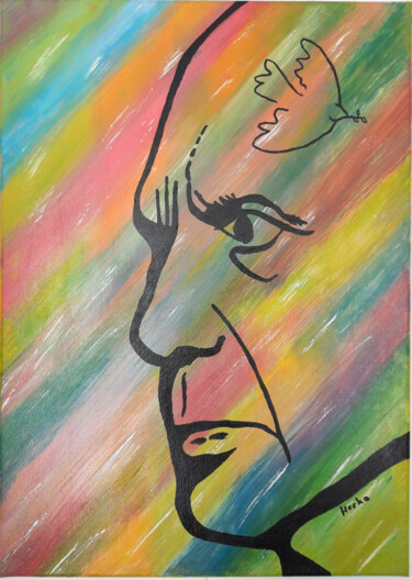 Картина под названием "Picasso" - Raymond (Herka) Koelblen, Подлинное произведение искусства, Акрил