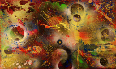 Peinture intitulée "Cosmos" par Joel Jambou, Œuvre d'art originale, Huile