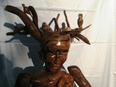 Sculpture titled "visage homme des bo…" by Didier Sorgues, Original Artwork
