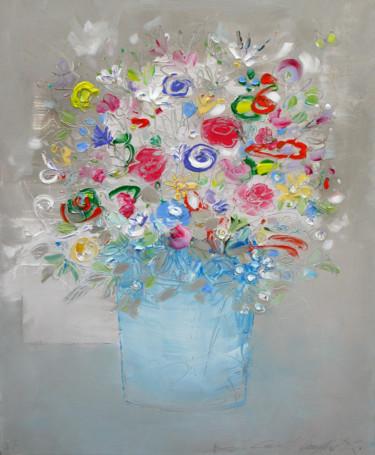 Malarstwo zatytułowany „Les Bouquets de Car…” autorstwa Les Bouquets De Carole, Oryginalna praca, Olej