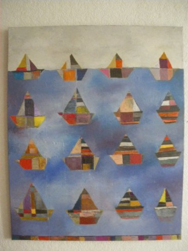 Peinture intitulée "les bateaux" par Catherine Furic, Œuvre d'art originale